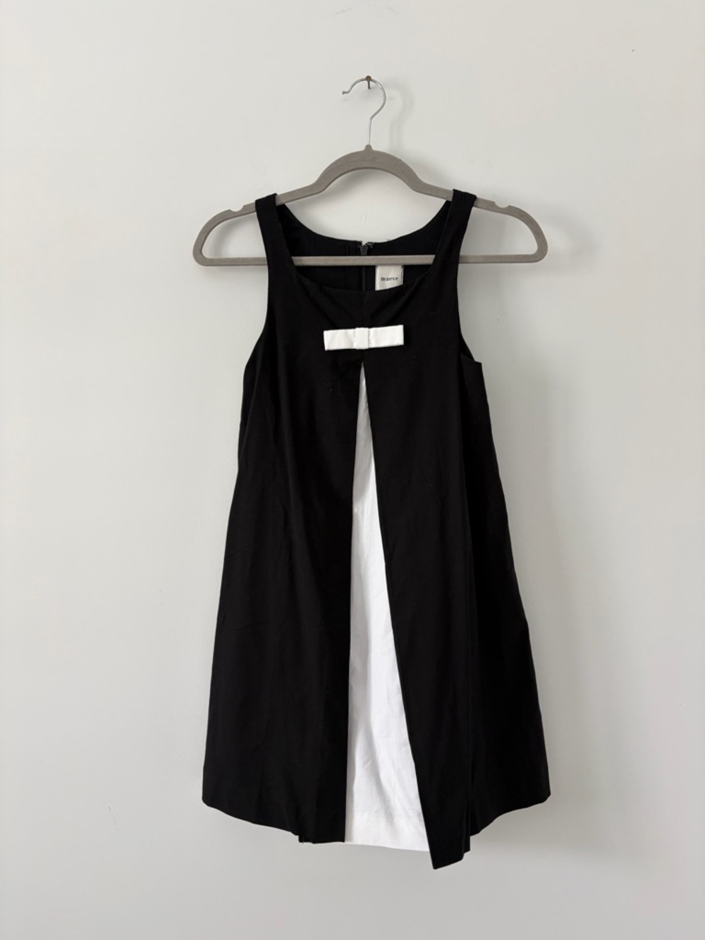 Anthropologie Maeve Square Neck Sleeveless Bow Shift Romper Black White NWT 00